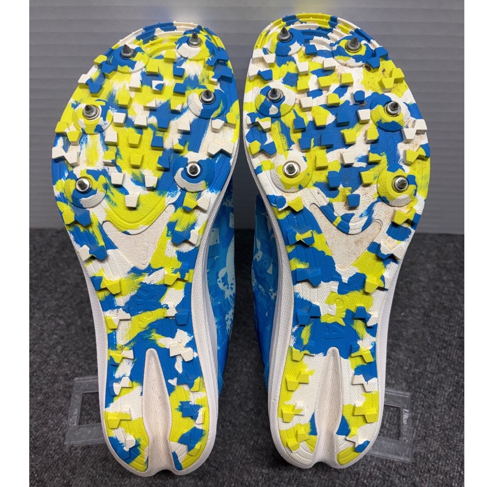Hoka Crescendo XC Blue Yellow Cross Country Racing Spikes Mens 9 Womens 10.5 - Picture 5 of 8